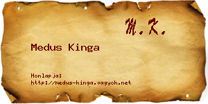 Medus Kinga névjegykártya